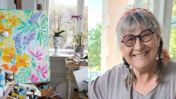 Lena Linderholm med sin konst